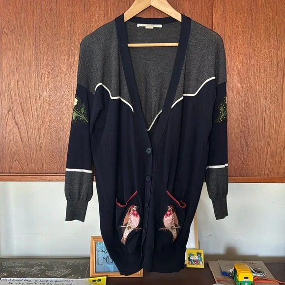 STELLA MCCARTNEY Embroidered Button-Up Western Style Cardigan. Size Medium. EUC. - Picture 6 of 12
